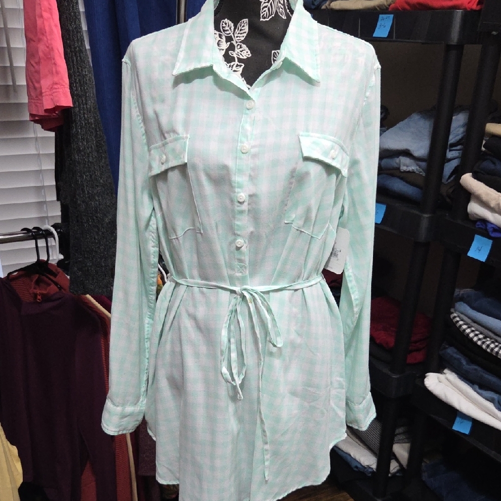 Ingrid & Isabel Mint Check Maternity Dress